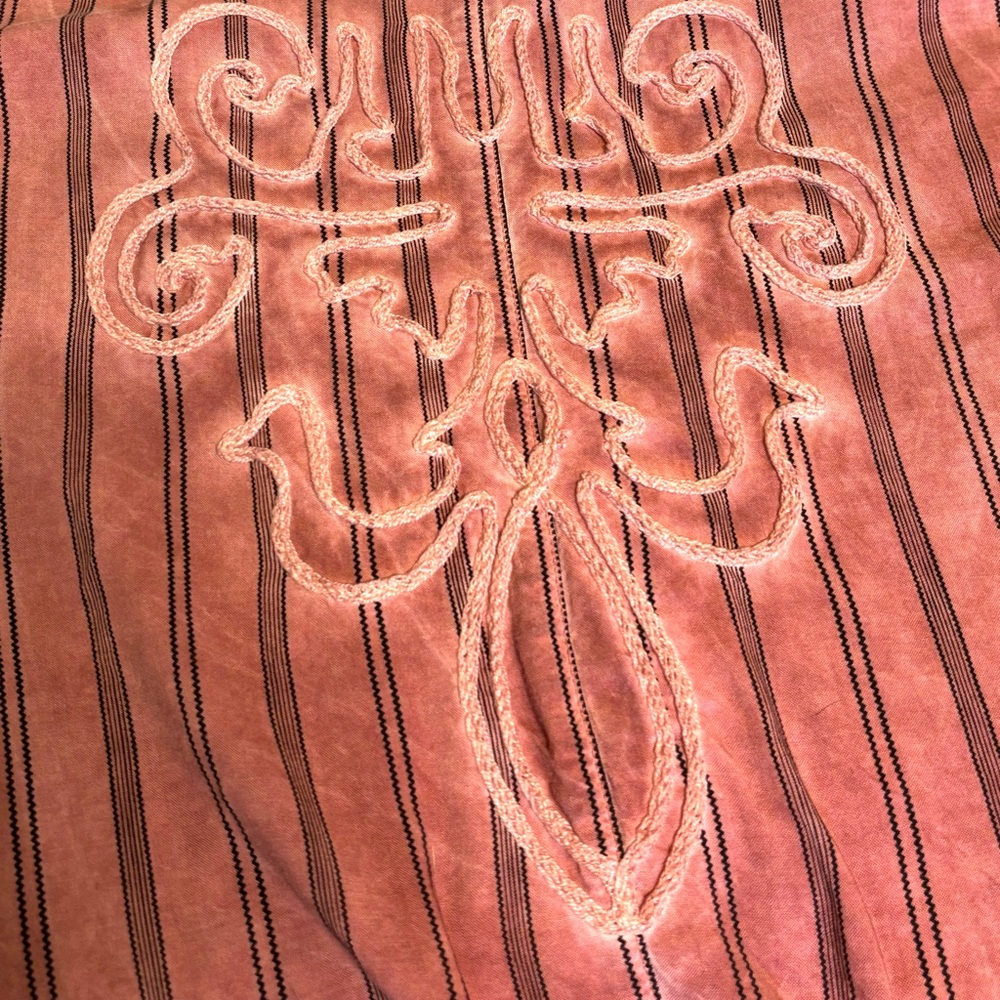 Ali Miles 3X Embroidered Pink Blouse shirt top Lagenlook Boho - Picture 6 of 14